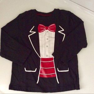 2T Boys L/S Tuxedo Tee